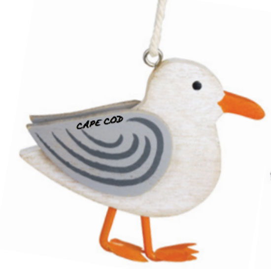 ORNAMENT SEAGULL WOODEN