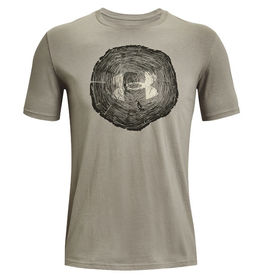 UNDER ARMOUR CROSSCUT GRAPHIC T-SHIRT MENS GRAY/GREEN SMALL