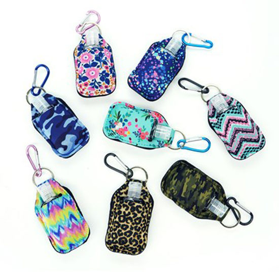 TO GO SANITIZER WITH CLIP CADDY ASSORTED PRINTS WITH 1OZ SANITIZER