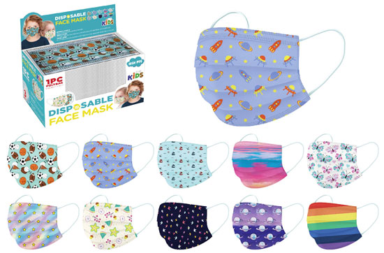 FACE MASK DISPOSABLE KIDS ASSORTED PRINTS (SOLD BY EACH)