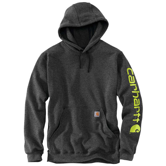 CARHARTT HOODED SWEATSHIRT MENS CARBON HEATHER LARGE TALL