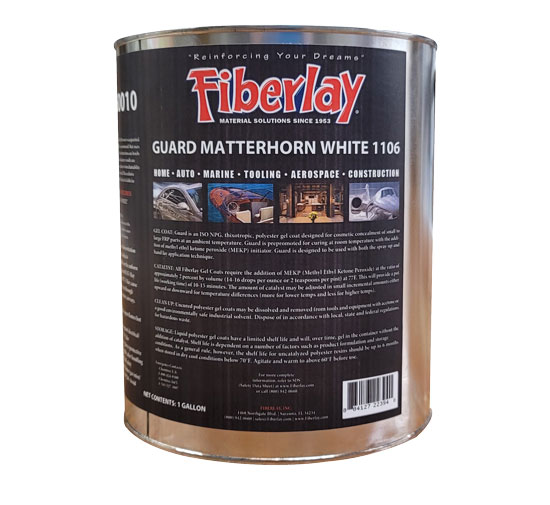 FIBERLAY ORCA GUARD GELCOAT MATTERHORN WHITE NO WAX GALLON