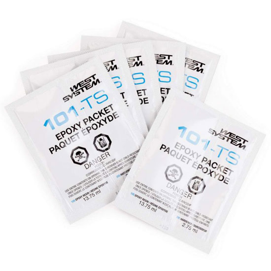 WEST SYSTEM&reg; 101-T RESIN AND HARDENER PACKETS (PACK OF 6)