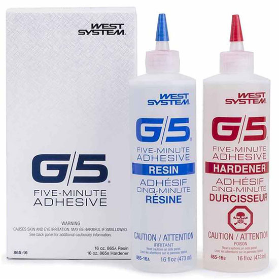 WEST SYSTEM&reg; G/5&reg; FIVE-MINUTE ADHESIVE 2 PART KIT 8 OZ