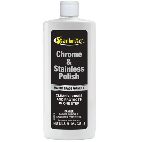 CLEANER POLISH CHROME & STAINLESS STEEL 8 OZ