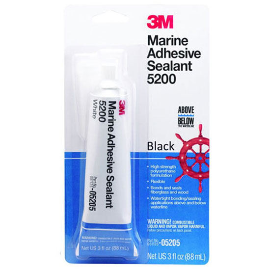 3M MARINE ADHESIVE SEALANT 5200 BLACK 3 OZ. TUBE