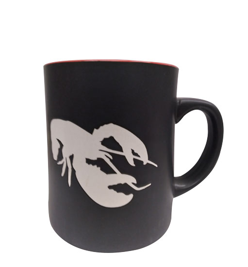 MUG BLACK ETCHED LOBSTER