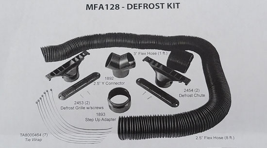 MARADYNE DEFROSTER KIT WITH 3" FLEX DUCT FOR STOKER SERIES HEATERS