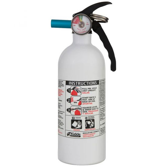 FIRE EXTINGUISHER 5-B:C WHITE USCG APP W/ GAUGE