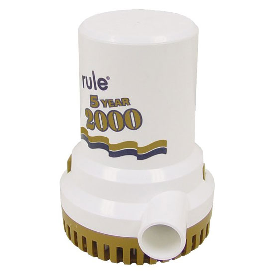 RULE 2000 BILGE PUMP GOLD SERIES 2000 GPH 12V 5 YR WARRANTY