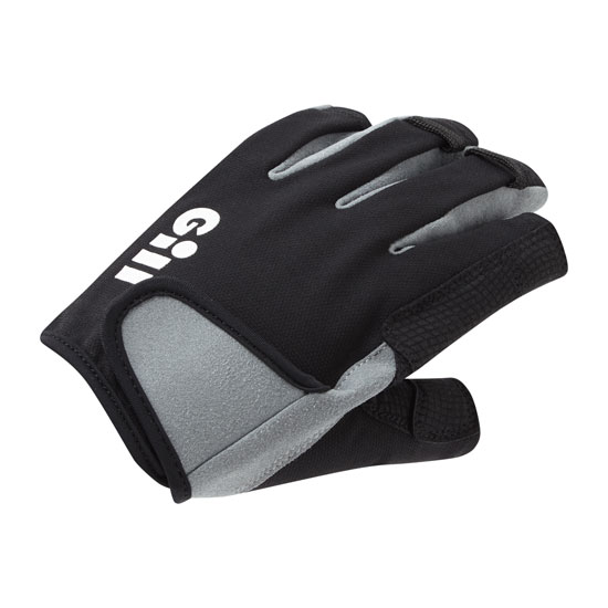 GLOVE SHORT FINGER DECK HAND SAILING BLACK