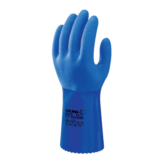 ATLAS GLOVE SUPER FLEX RUBBER TRIPLE DIPPED BLUE MEDIUM (PAIR)