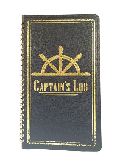 BOOK CAPTAIN'S LOG BLACK COVER