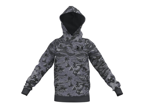 UNDER ARMOUR RIVAL FLEECE PITCH GRAY CAMO YOUTH X-LARGE