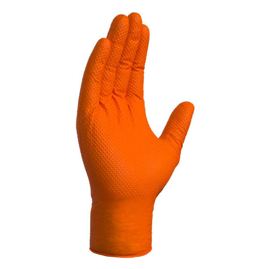 GLOVE NITRILE MEDIUM ORG DIAMOND TEXTURED (100/BOX)