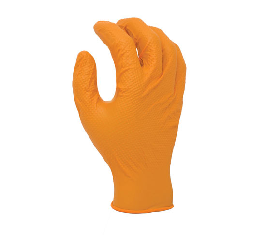 GLOVE NITRILE ORANGE INDUSTRIAL GRADE DISPOSABLE GLOVES (S - 2XL)