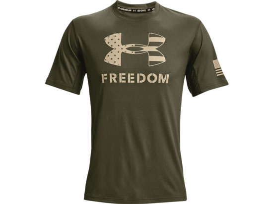 UNDER ARMOUR FREEDOM T-SHIRT MARINE GREEN MEN'S SMALL