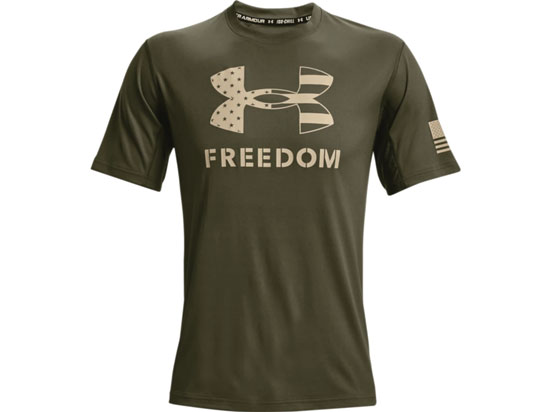 UNDER ARMOUR FREEDOM T-SHIRT MARINE GREEN MEN'S LARGE