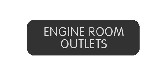 BLUE SEA 8063-0156 LABEL ENGINE ROOM OUTLETS LARGE FORMAT STYLE