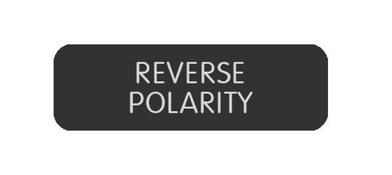 BLUE SEA 8063-0360 LABEL REVERSE POLARITY LARGE FORMAT STYLE