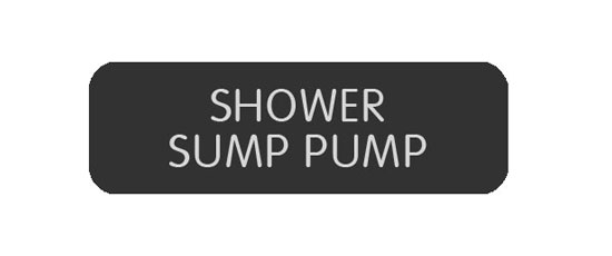 BLUE SEA 8063-0385 LABEL SHOWER SUMP PUMP LARGE FORMAT STYLE