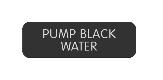 BLUE SEA 8063-0497 LABEL PUMP BLACK WATER LARGE FORMAT STYLE