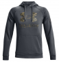 UNDER ARMOUR FREEDOM FLEECE HOODIE PITCH GRAY W/LOGO MENS SMALL