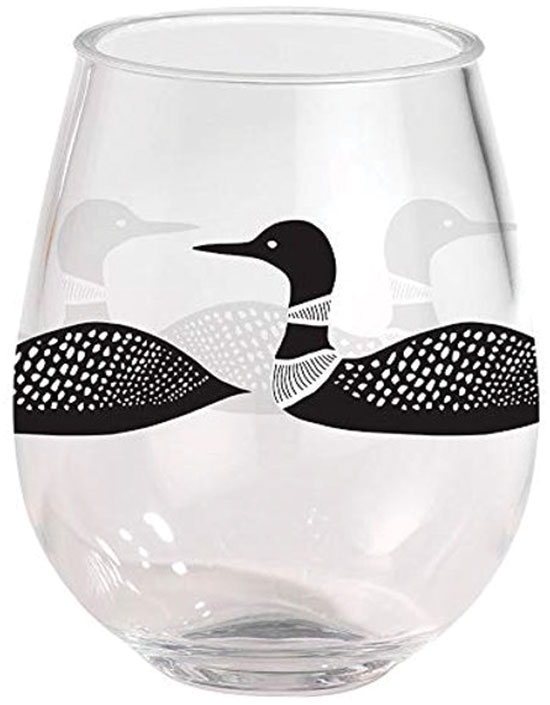 STEMLESS WINE GLASS LOONS 15OZ