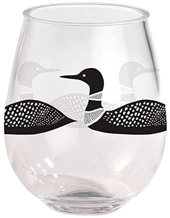 STEMLESS WINE GLASS LOONS 15OZ