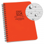 RITE IN THE RAIN ALL WEATHER ORANGE 4 5/8" X 7"  SIDE SPIRAL NOTEBOOK