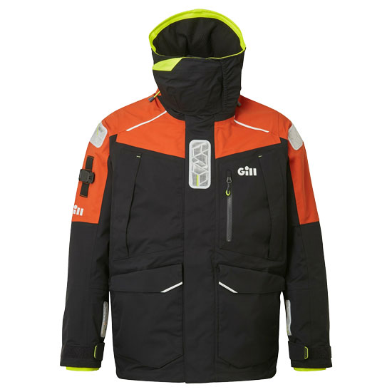 GILL OS1 OCEAN JACKET GRAPHITE & ORANGE X-LARGE