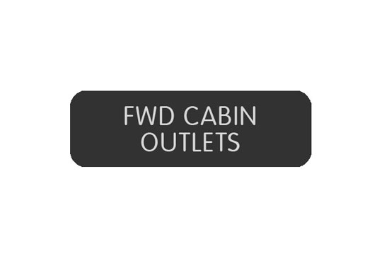 BLUE SEA 8063-0218 LABEL FWD CABIN OUTLETS LARGE FORMAT STYLE