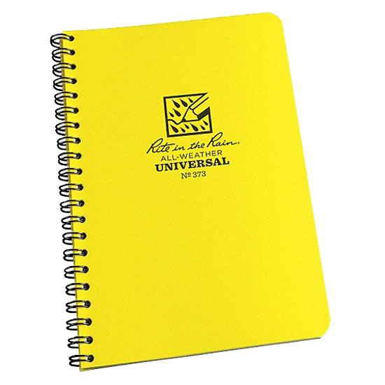 RITE IN THE RAIN ALL WEATHER YELLOW 4 5/8" X 7" SIDE SPIRAL NOTEBOOK