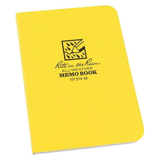  RITE IN THE RAIN ALL WEATHER YELLOW 3 1/2" X 5" SOFT COVER NOTEBOOK