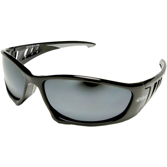 EDGE SAFETY EYEWEAR SB117 BARETTI BLACK FRAME WITH SILVER MIRROR LENS