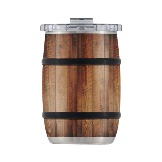 ORCA  12OZ OAK WOOD GRAIN BARREL DOUBLE WALL VACUUM SEALED BODY