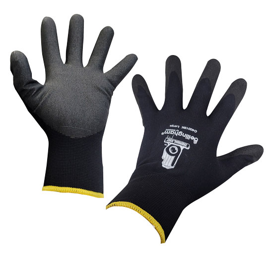 GLOVE RUBBER BLACK INSULATED (PAIR OR 6PACK)