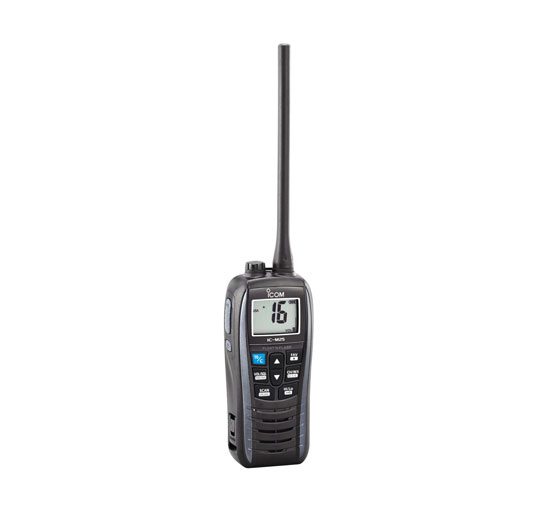 ICOM VHF RADIO HANDHELD M25-01 FLOATS LITH-ION BATTRY GRAY TRIM