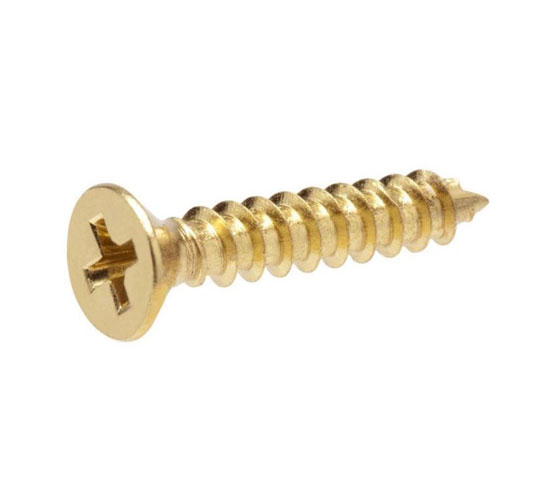 #2 X 1/2" PHIL FLAT WOOD SCREW BRASS 1000/CASE