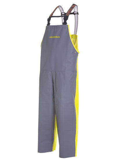 GRUNDENS HAULER BIB PANTS PVC ACTIVE FIT HI-VISIBILITY YELLOW/GRAY