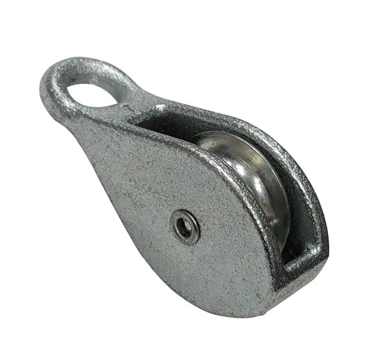PULLEY SINGLE FAST EYE GALVANIZED FOR 7/16" ROPE