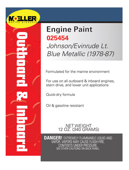 MOELLER ENGINE PAINT #1454 JOHNSON/EVINRUDE LIGHT BLUE METALLIC ('78 - '87)