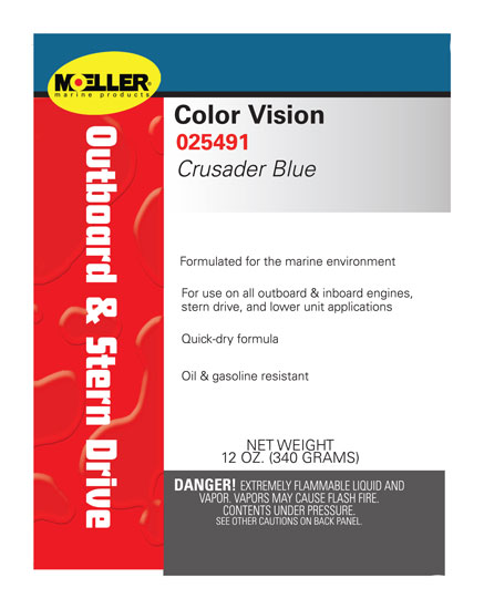  MOELLER ENGINE SPRAY PAINT #1491 CRUSADER BLUE 12 OZ