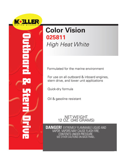 MOELLER ENGINE SPRAY PAINT #1811 HIGH HEAT WHITE 12 OZ