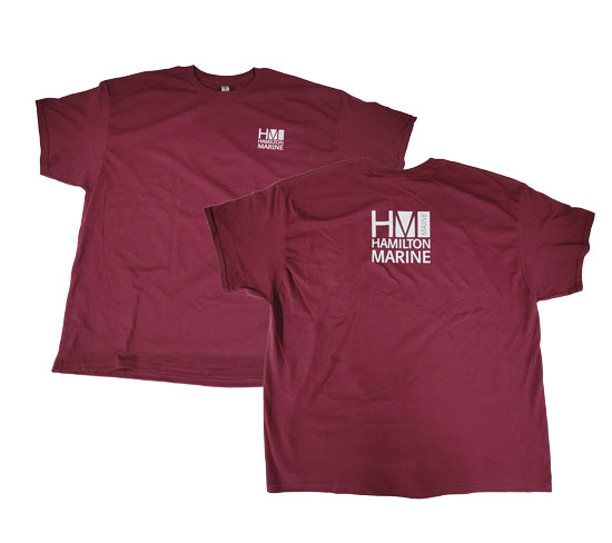 HAMILTON MARINE T-SHIRT WITH WHITE LOGO MENS SIZES (SM - 3X)