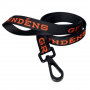 GRUNDENS DOG LEASH BLACK WITH ORANGE GRUNDENS LOGO 5' LONG X 1" WIDE