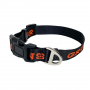 GRUNDENS NYLON DOG COLLAR WITH ORANGE GRUNDENS LOGO MEDIUM 14"-20"