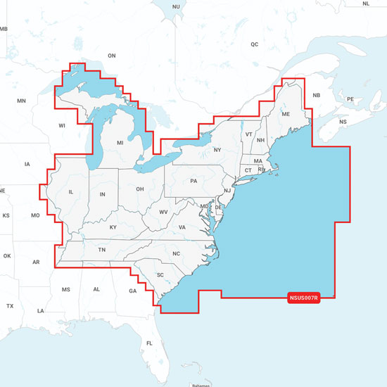 GARMIN NAVIONICS+ CHART CARD US EAST