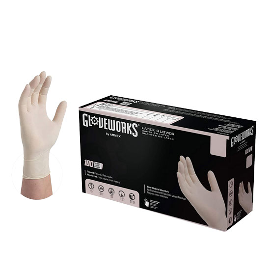 GLOVE LATEX WHITE DISPOSABLE (EACH/BOX/CASE)