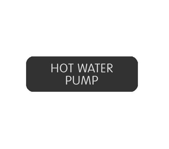 BLUE SEA 8063-0271 LABEL HOT WATER PUMP LARGE FORMAT STYLE